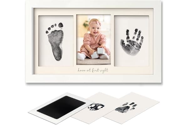 Inkless Hand and Footprint Kit, Boy, Girl, Newborn Keepsake - No Mess Ink Pad for Baby Handprint, Clean Touch Paw Print Kit for Dog, Baby Shower Gifts for New Mom First Mother's Day (Alpine White)