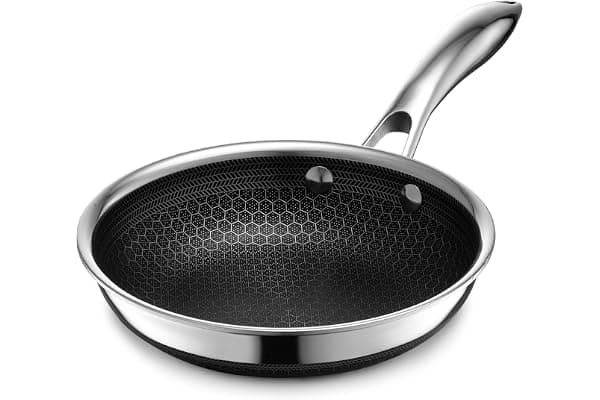 HexClad Hybrid Nonstick 7-Inch Frying Pan, Stay-Cool Handle, Dishwasher-Friendly, Oven-Safe Up to 900°F, Induction Ready, Compatible with All Cooktops