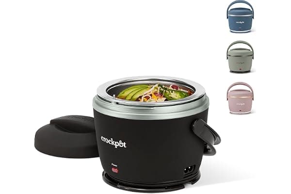 Crock-Pot Electric Lunch Box 20-Ounce Portable Food Warmer Black Licorice Perfect for Travel On-the-Go & Office Use (Pack of 4)