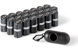 Amazon Basics Dog Poop Leak Proof Bags with Dispenser and Leash Clip, Unscented, 13" x 9" Large Size, 300 Count
