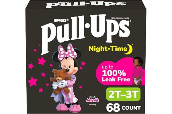 Limited Time Deal: Pull-Ups Girls' Nighttime Potty Training Pants, Training Underwear, 2T-3T (16-34 lbs), 68 Ct, Packaging May Vary
