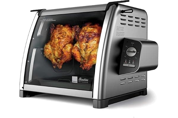 Ronco 5500 Series Countertop Rotisserie Oven, 12-lb Capacity, Stainless | Rotisserie chicken cooks perfectly, 3 functions - rotisserie, sear, no-heat rotation; basket included; auto shutoff