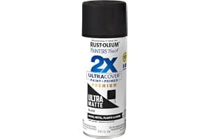Rust-Oleum Painter's Touch 2X Ultra Cover Spray Paint, Ultra Matte Black | Indoor and Outdoor Surfaces (Metal, Wood, Plastic), Fast Dry, Durable, Sprays from Any Angle, Comfort Tip, Oil Based