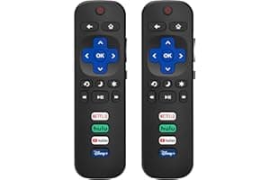 (Pack of 2) Replacement Remote Control Only for Roku TV, Compatible for TCL Roku/Hisense Roku/Onn Roku/Sharp Roku/Element Roku/Westinghouse Roku/Philips Roku Smart TVs (Not for Roku Stick and Box)