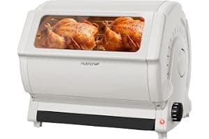 NutriChef Horizontal Rotating Shawarma Oven | Rotisserie, Shawarma & Kebab Machine | Includes Large 22.4 Quart Capacity, 3-Hour Timer & 6 Kebab Skewers | Ideal for Chicken,Turkey & Lamb | White