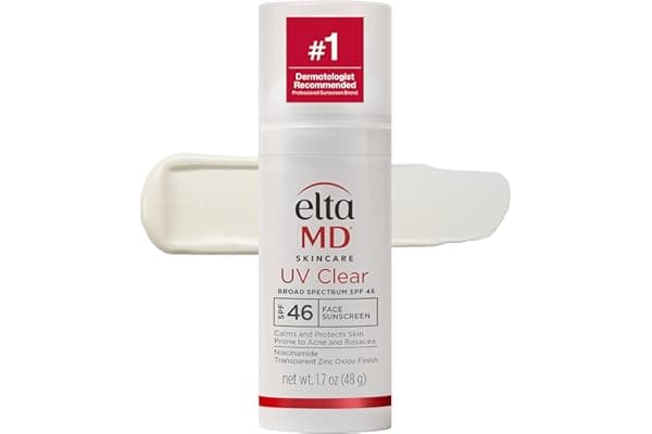 EltaMD UV Clear Face Sunscreen with Zinc Oxide, Oil-Free, SPF 46 and SPF 50 | Calms and Protects Acne-Prone Skin and Rosacea, No White Cast, Dermatologist Recommended, Available in Three Tints and Sizes