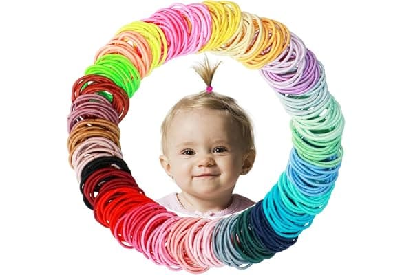200PCS Small Hair Ties,No Crease Baby Hair Ties,Elastic Hair Ponytail Holder Hair Accessories for Baby Girls Infants Toddlers Kids