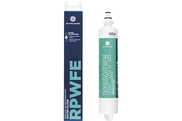 GE RPWFE™ Refrigerator Water Filter, Genuine Filter, Guaranteed Fit, 1-pack | Reduces 70+ Impurities including Lead, Microplastics, & PFOA/PFOS, Certified to NSF/ANSI Standards 42, 53, 372, 401