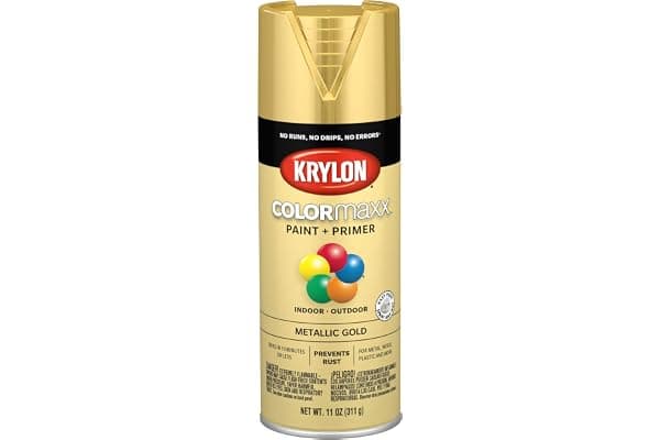 Krylon K05588007 COLORmaxx Spray Paint and Primer for Indoor/Outdoor Use, Metallic Gold, 11 Ounce (Pack of 1)