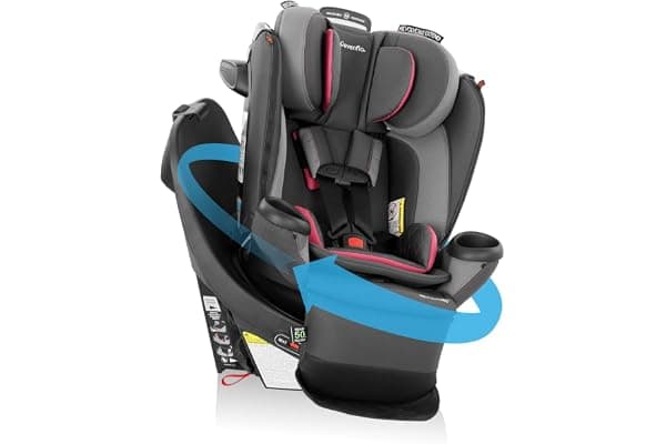 Evenflo Revolve360 Extend Convertible Car Seat with 360 Degree Rotation, Extended Rear-Facing, Forward-Facing, Booster Mode, and Secure Latch Install, Rowe Pink