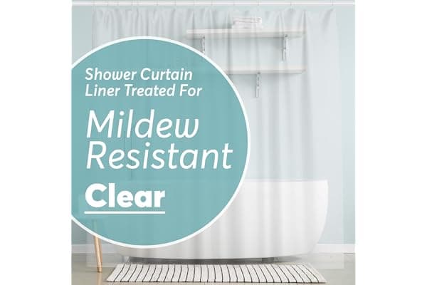 BigFoot Clear Shower Curtain - 72x72 Odorless Plastic with Magnets, Washable Long Bathroom Curtain - Premium PEVA Waterproof Bath Curtain, Rust-Proof Bathroom Essentials