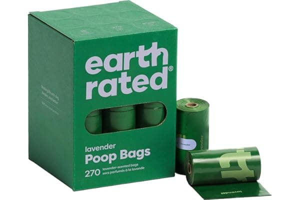 Earth Rated Dog Poop Bags on Refill Rolls, 270 Bags, Lavender | Guaranteed Leak Proof and Extra Thick Waste Bag Refill Rolls