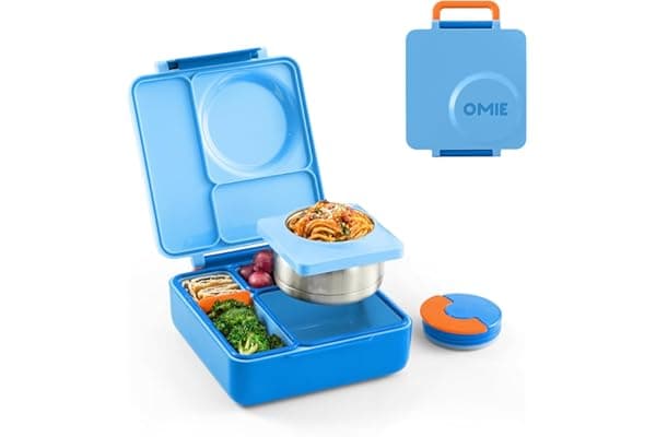Omie OmieBox Kids Insulated Leakproof Bento Lunch Box with Food Jar (Blue Sky)
