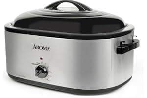 AROMA 22Qt. Roaster Oven with self basting lid stainless steel