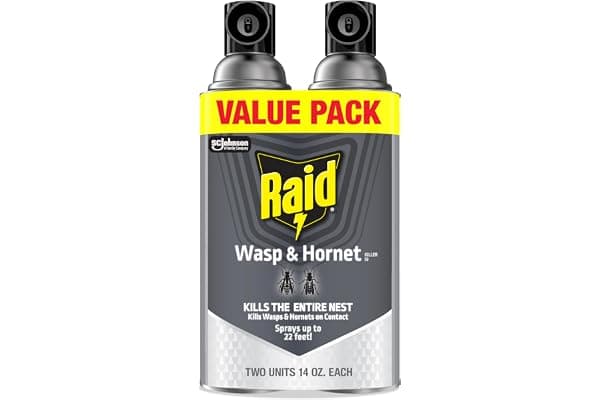 Raid Wasp & Hornet Killer Bug Spray, Kills Entire Nest, 14 oz, 2 Count | Kills Wasps & Hornets on Contact, Sprays Up to 22 Feet
