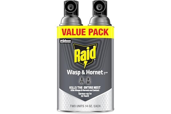 Limited Time Deal: Raid Wasp & Hornet Killer Bug Spray, Kills Entire Nest, 14 oz, 2 Count | Kills Wasps & Hornets on Contact, Sprays Up to 22 Feet