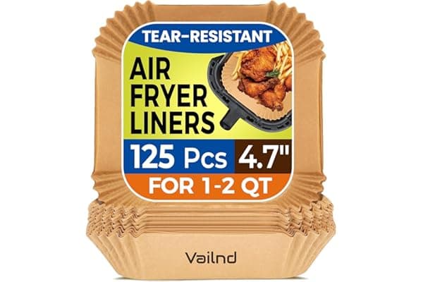 125Pcs 4.7 Inch Air Fryer Disposable Liners, 2 QT Parchment Paper for COSORI 2.1 Qt Air Fryer, Square Baking Paper Sheets for Mini Airfryer Basket