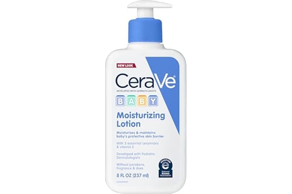 CeraVe Baby Lotion, Gentle Baby Skin Care with Ceramides, Niacinamide & Vitamin E, Fragrance, Paraben, Dye & Phthalates Free, Lightweight Moisturizer, 8 Ounce, Packaging May Vary