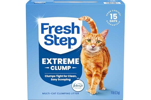 Fresh Step Extreme Clump Multi Cat Clumping Cat Litter, 14 lb. | Forms Tight Clumps, Easy To Scoop, Scented, Ammonia Block Technology, Low Dust, Compatible with Most Auto Litter Boxes