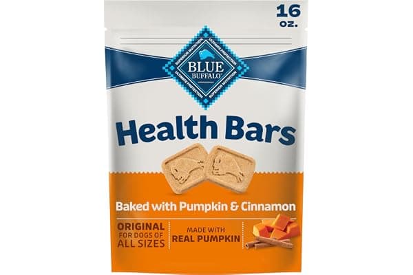 Blue Buffalo Health Bars Pumpkin & Cinnamon Dog Biscuits, 16 oz | Oven-Baked, Crunchy Texture, No Chicken By-Product, Corn, Wheat, or Soy