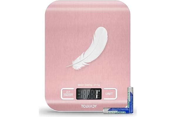 Limited Time Deal: Tcsxady Food Scale, 11lb Digital Kitchen Scale with 6 Units LCD Display and Tare Function,Compact Design for Baking,Healthy Cooking,Meal Prep, 304 Stainless Steel