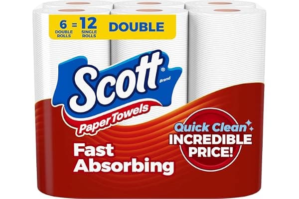 Scott Paper Towels, Choose-A-Sheet, 6 Double Rolls, 108 Sheets Per Roll