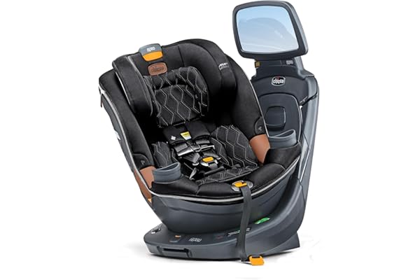 Chicco Fit360 Zip ClearTex Rotating Convertible Car Seat with Fit360 Mirror, 360 Degree Rotation for Rear-Facing and Forward-Facing Usage, Jet/Black