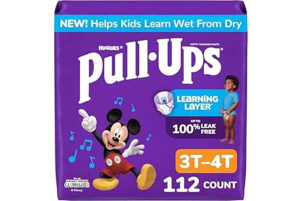 Pull-Ups Boys' Potty Training Pants, Size 3T-4T, 112 Count | Easy Open Sides, Refastenable Fit, Wetness Indicator, Soft & Breathable, Stretchy Sides, Secure Fit, Fragrance Free
