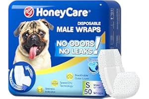 HONEY CARE All-Absorb A26 Male Dog Wrap, 50 Count, Small