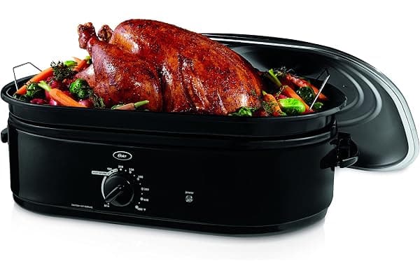 Oster CKSTRS18-BSB-W 18-Quart Roaster Oven with Self-Basting Lid, Black