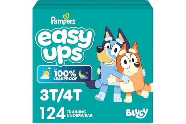 Pampers Easy Ups Potty Training Pants, 3T-4T, 124 Count, Cartoon