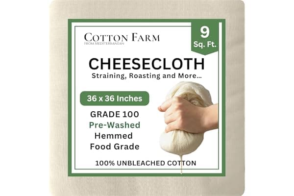 Perfect Gift Idea: Cotton Farm Grade 100 XL Cheese Cloth for Straining & Cooking; 36x36 Inch; 100% Unbleached Cotton Cheesecloth; Reusable with Finished Edges, Butter Muslin