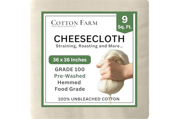 Cotton Farm Grade 100 XL Cheese Cloth for Straining & Cooking; 36x36 Inch; 100% Unbleached Cotton Cheesecloth; Reusable with Finished Edges, Butter Muslin