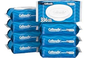 Cottonelle Fresh Feel Flushable Wet Wipes, Adult Wet Wipes, 8 Flip-Top Packs, 42 Wipes Per Pack (336 Total Wipes), Packaging May Vary