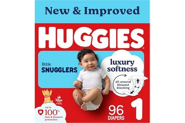 Huggies Size 1 Diapers, Little Snugglers Baby Diapers, Size 1 (8-14 lbs), 96 Count, Packaging May Vary