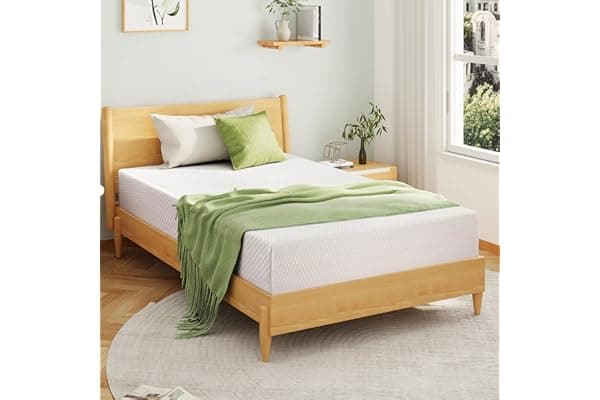 EGOHOME Full Size Memory Foam Mattress 8 Inch, Green Tea, Medium Firm | Bed Mattress in A Box, Cooling Green Tea Gel, Pressure Relief, CertiPUR-US Certified, Fiberglass Free, 75''L x 54''W, White
