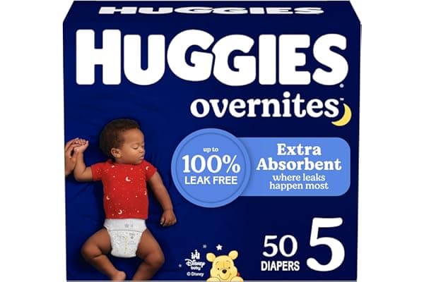 We Are Obsessed With This: Huggies Overnites Size 5 Overnight Diapers (27+ lbs), 50 Ct, Packaging May Vary