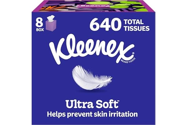 Kleenex Ultra Soft Facial Tissues, 8 Cube Boxes, 80 Tissues per Box
