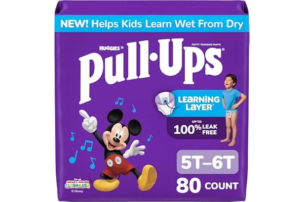 Pull-Ups Boys' Potty Training Pants, Size 5T-6T Training Underwear (46-60 lbs), 80 Count