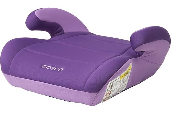 Cosco Topside Backless Booster Car Seat, Lightweight Booster Seats for Cars 40-100 lbs, Backless Booster Seat for Car, Grape