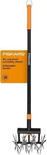 Perfect Gift Idea: Fiskars Tiller Cultivator for Garden and Lawn, Extendable (40"- 60") Gardening Hand Tool, Telescoping Rotary Hand Cultivator Tool for Soil or Reseeding Grass