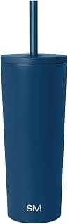 Reusable Stainless Steel Cup, Travel Mug, Water Bottle with Straw | Cupholder Friendly & Spill Resistant, Slumberland