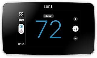 Sensi Touch 2 Smart Thermostat with Touchscreen Color Display, 100 Years of Expertise, Programmable, Wi-Fi, Data Privacy, Easy DIY, Works with Alexa, Energy Star Certified, ST76W, C-Wire Required