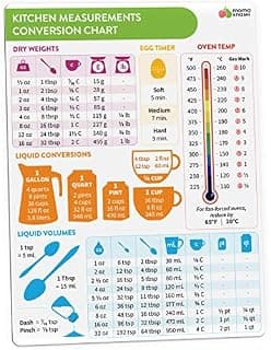 6x8 Waterproof & Wipeable Baking Supplies & Accessories - Liquid & Dry Measurement Chart - Kitchen Gadgets - Mom Gifts