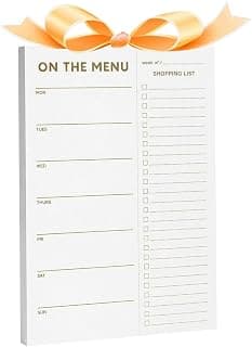 XXINMOH Gold Weekly Meal Planner and Grocery List Magnetic Notepad for Bridge, Meal Planning Pad with Tear Off Shopping List. Plan Weekly Menu Food for Weight Loss or Dinner List for Family (7x10”)