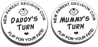 Funny Double Sided Decision Making Coin for New Parent Gifts | New Dad Mom Gifts for Mother's Day Father's Day Thanksgiving Christmas Stocking Stuffers for Pregnancy Women