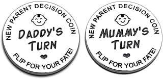 Funny Double Sided Decision Making Coin for New Parent Gifts | New Dad Mom Gifts for Mother's Day Father's Day Thanksgiving Christmas Stocking Stuffers for Pregnancy Women