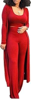 Women's Tracksuit Winter Autumn Knitted Long-sleeved Blazer Coat Tank Long Pants Three Piece Sets Outfit
