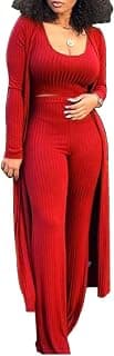 Women's Tracksuit Winter Autumn Knitted Long-sleeved Blazer Coat Tank Long Pants Three Piece Sets Outfit