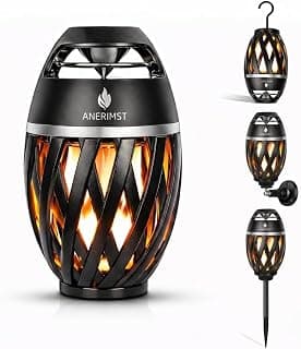 Wireless Speaker with Wall Mount/ Hanging/ Stake Accessories, Gifts for Men Dad, Cool Gadgets for Garden/Patio/Camping, Black